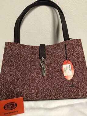Australian Bush Collection Kangaroo Leather Handbag NWT Wine